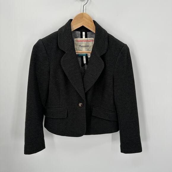 ANTHROPOLOGIE Cartonnier Heathered Grey Blazer Jacket // 0P - Picture 1 of 7